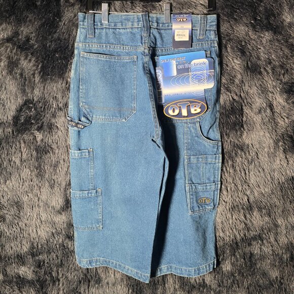 OTB On The Brink Denim Carpenter Shorts Mens 30 Blue Vintage Deadstock 90s Y2K - Picture 5 of 10